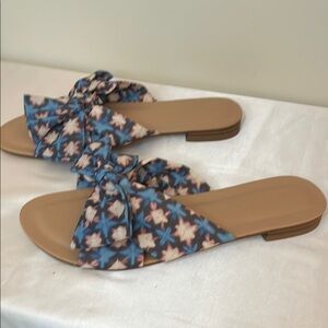 LOFT Blue and Pink Sandals with Floral Straps. Never worn!